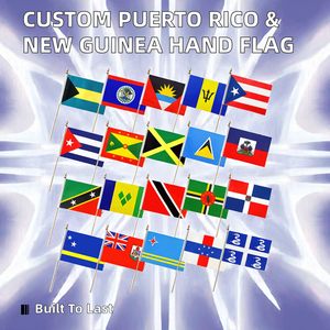 Bandera de Mano de Poliéster con Impresión Digital Personalizada de Alta Calidad para Eventos o Festivales, Bandera de Puerto Rico y Nueva Guinea para Regalos de Bienvenida - Product Image 2