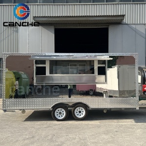 Acier inoxydable Hot Dog Pizza Café Crème glacée Vendeur Chariot Restaurant Mobile Fast Food Remorque Camion pour la vente - Product Image 5