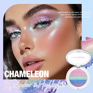 <span class=keywords><strong>Palette</strong></span> de fards à paupières métalliques caméléon 5 couleurs arc-en-ciel, poudre illuminatrice, maquillage brillant perlé pour le corps - Product Image 3