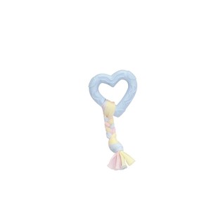 Cœur en TPE de 70 mm avec tresse en coton, 2 couleurs pastel - Product Image 1