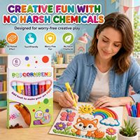 Stylos Magiques 6 Couleurs Effet Popcorn DIY – Stylos à Dessin Bulles 3D Gonflées pour Décoration et Graffiti – Papeterie à Texture Amusante qui Séche Rapidement