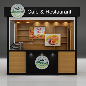 Prix d'usine Kiosque de café extérieur rectangulaire marron Kiosque de nourriture de rue portable McDonald's Meubles d'affichage de restauration rapide <span class=keywords><strong>en</strong></span> plein air - Product Image 5