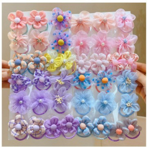 Hot Selling Popular Creative Design 9 Pieces/Set <b>Sweet</b> Colorful Hair Ties Cartoon <b>Flower</b> Shaped Girl's Hair Tie Fashion Jewelry - Product Image 1