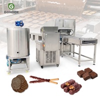 Machine de recouvrement de chocolat liquide 600 BY-300 pour noix, fruits et vanille, avec tunnel de refroidissement automatique pour petits fruits, capacité 30 kg