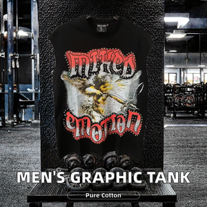 Camiseta sin mangas gráfica transpirable de algodón 100% ecológico de secado rápido para hombre, estilo urbano, personalizada, para entrenamiento, venta al por mayor - Product Image 2