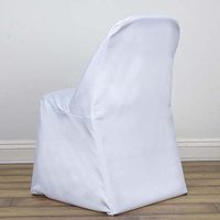 Housse de chaise pliante blanche extérieure et ruban en organza, protection de chaise de mariage