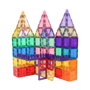 Mntl 108 peças de azulejos magnéticos para castelo, brinquedos montessori 3D, blocos de construção magnéticos, brinquedos educativos para crianças, brinquedo educativo