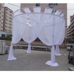 Kit de support de toile de fond réglable pour mariage avec rideaux en aluminium et finition argentée, garantie de 3 ans - Product Image 6