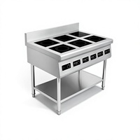Équipement de cuisine commerciale à 6 brûleurs, plaque à induction haute puissance 3500W*6 ou 5000W*6 pour cuisine de restauration