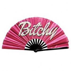 New Elegant Bamboo Handheld Fan Handmade with Customizable Personal Logo - Product Image 5