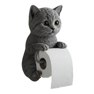 Y1057 New Animal-themed Tissue Holders, Resin <strong>Figurines</strong>, Wall-mounted Toilet Paper Rolls, <strong>cat</strong> and Dog Statues, Home Decorations. - Product Image 4