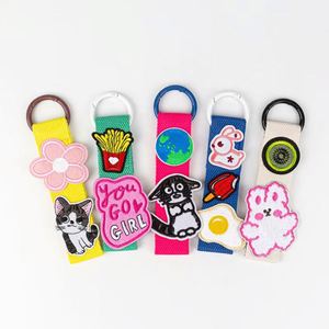 En gros, porte-clés bracelet mignon, patch brodé vierge en toile, matériaux en métal, plastique, silicone et alliage, sangle tendance, cadeau - Product Image 1