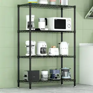 Simple Design Kitchen Appliances Waterproof Storage Rack Heavy Object Stacking Rack Living Room Metal Storage Shelf Rack