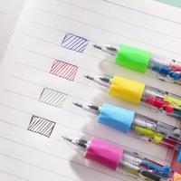 Stylo bille quatre couleurs motif dessin animé, pointe 0,7 mm, logo personnalisé, design mignon, mini, en plastique, pour étudiants, prix d'examen, vente en gros