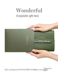 Exquisite High-End Leather Hardcover Notebook with Custom Logo High-Value Loose-leaf Hand Book/Diary Business Gift - Product Image 5