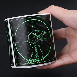 Bersaglio Tattico Rimovibile per Tiro, Adesivi Reattivi a Spruzzo Verde Fluorescente da 3 Pollici, Rotolo di Carta Autoadesiva per Tiro con l'Arco - Product Image 1