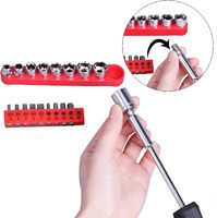 Ensemble d'outils ménagers en fer rouge de 148 pièces, kit d'outils à main pour la maison avec boîte de rangement en plastique