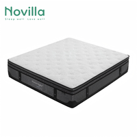 Matelas orthopédique à ressorts ensachés Sleepwell - Matelas hybride en mousse à mémoire de forme, compressé et enroulé dans une boîte, pour lit King, Queen, Double ou Twin