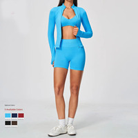 Ensemble de sport transfrontalier Europe-Amérique, séchage rapide, Spandex/Nylon, équipement de fitness extérieur, ensemble de yoga absorbant les chocs