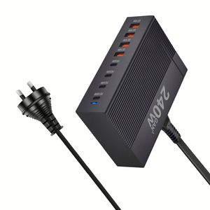 240W GaN 8 Port <b>USB</b> <b>C</b> Fast Charger Block PD100W Multi-ports 4C4A Charging Station PD 3.0 Wall Power <b>Adapter</b> - Product Image 2