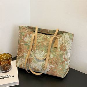 Sac fourre-tout à bandoulière THK Fashion grande capacité en toile de coton imprimé floral pour femmes – Luxe - Product Image 2