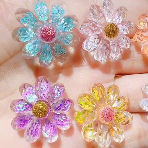 Симпатичные аксессуары для рукоделия плоская спина имитация 3D прозрачная смола Маргаритка ремесла для холодильника магнит деко части - Product Image 2