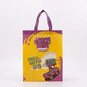 Recycle cartoon designer carry grocery pp laminated non-woven cloth shopping tote bags fabric non wove