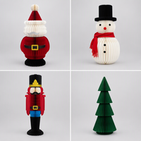 Nouvelle Décoration de Noël 3D Pliable en Papier Recyclé Nid d'Abeille Casse-Noisette 2026 pour Décoration de Table de Fête à Domicile