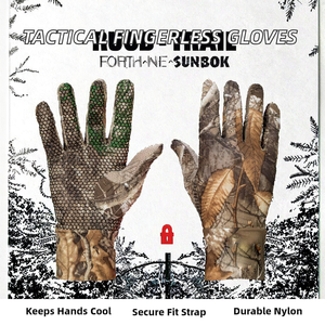 Gants de chasse tactiques d'extérieur en nylon respirant avec écran tactile, fermeture auto-agrippante, durables et antidérapants pour adultes - Product Image 2