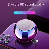 Enceinte Bluetooth portable 9D de qualité supérieure, mini, extérieure, dégradée et colorée, vente en gros, 3W, M3, forme ronde, en métal