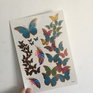 Popular etiqueta encaje dorado sexy de lámina de plata collar de mariposa muñeca mano impermeable del arte de cuerpo <span class=keywords><strong>Tempora</strong></span> - Product Image 5