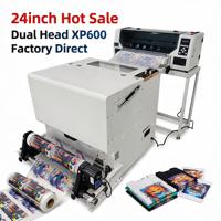 Machine d'impression DTF A1 24 pouces Combo avec double tête XP600, imprimante de transfert thermique économique pour film PET et ensemble agitateur pour T-shirts
