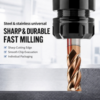 Fraise en carbure de tungstène revêtu TiAlN HRC55 à 4 dents, angle de hélice 35°, personnalisable OEM, outil d'usinage CNC pour coupes de D1 à 20 mm