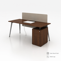 Bureau de direction avec armoire de rangement et panneau d'écran pour bureau d'entreprise