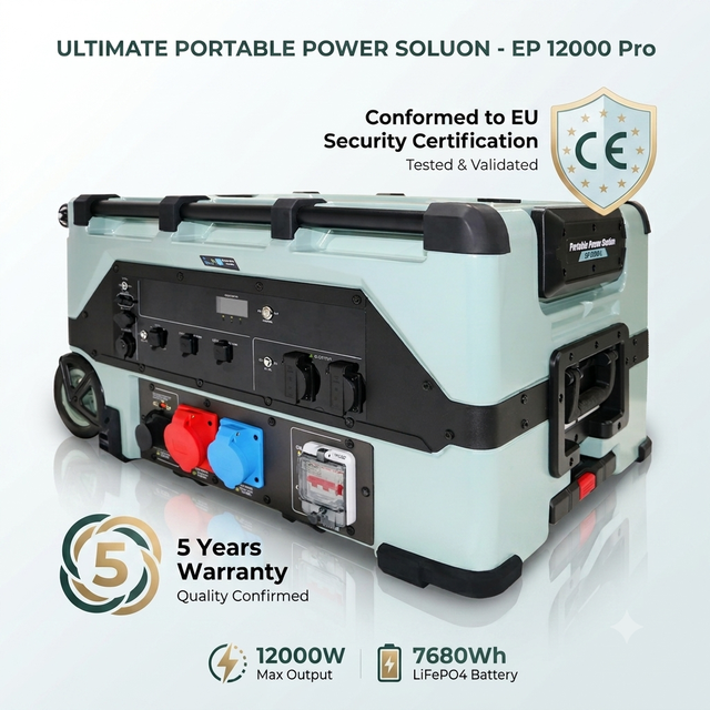 Portable 12Kw Watt Portable Solar Generator Inverter System External Battery MPPT Controller Three Phase Power Station
