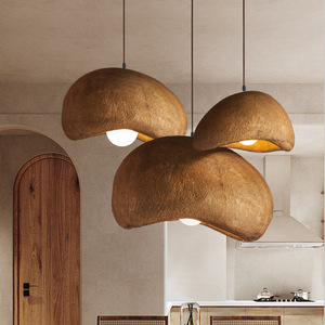 <span class=keywords><strong>Suspension</strong></span> style Wabi Sabi moderne, <span class=keywords><strong>luminaire</strong></span> suspendu avec cordon marron pour îlot de <span class=keywords><strong>cuisine</strong></span>, grange, salle à manger, chambre - Product Image 1