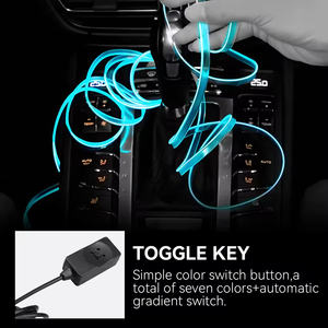 ไฟบรรยากาศนีออนอัตโนมัติ 3M RGB แถบไฟภายในแบบยืดหยุ่นพร้อมสวิตช์ ไฟเบอร์ออปติก USB สำหรับรถยนต์ ไฟ EL แบบเส้นเย็น ไฟสร้างบรรยากาศ 12V 36W - Product Image 4