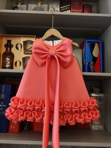 Abito Elegante Personalizzato per Ragazze con Fiocco, Senza Maniche, per Banchetti, Compleanni, Spettacoli, Feste, Natale, con Volant 3D - Product Image 2