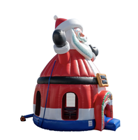 Château gonflable de Noël Fun Bounce, qualité commerciale, en PVC, facile à installer, pour les fêtes d'enfants et les événements.