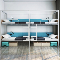 Lit superposé moderne en métal pour jeunes - Idéal pour dortoirs et appartements - Tailles Queen/Twin/King - Qualité commerciale