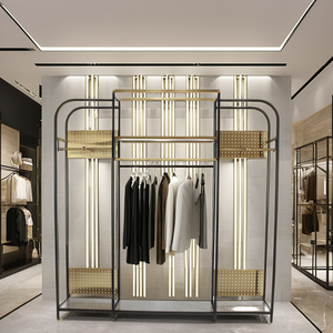 Boutique quần áo kệ trưng bày vàng đứng cho quần áo hiển thị quần áo quần áo kệ cho quần áo cửa hàng phụ kiện và hiển thị - Product Image 6