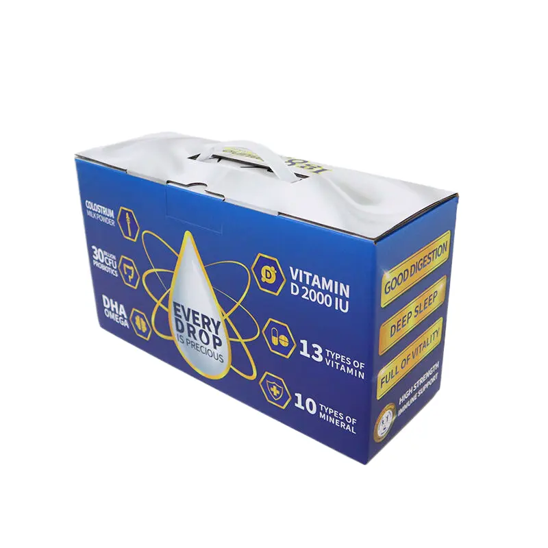 Gıda sınıfı özel süt ambalaj kutuları oluklu ambalaj kutuları saplı geri dönüşümlü kağıt ambalaj