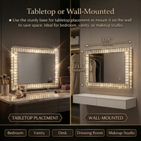 Miroir LED de coiffeuse en gros avec capteur tactile et éclairage LED, miroir LED en cristal
