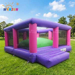 บ้านลมสีม่วง WINSUN ทำจาก PVC กันน้ำ กันไฟ เกรดเชิงพาณิชย์ สำหรับงานปาร์ตี้เด็ก สวนสนุก พร้อมโลโก้สั่งทำพิเศษ - Product Image 1