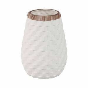 Vaso in ceramica rotondo testurizzato per l'arredamento del soggiorno, vaso in gres per fiori, per la casa, la camera da letto, l'ufficio, da posizionare su un tavolo. - Product Image 1