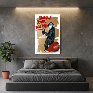 Charme du graffiti urbain : Impression sur toile de Banksy Monkey, TOILE ENVELOPPEE - Product Image 3