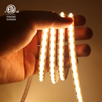 High CRI Mini Cut Cob Strips 12V 480LEDs 3000K Larga vida útil para paredes curvas Led Cob Strip 9W 8MM Tiras de cobre Ahorro de energía