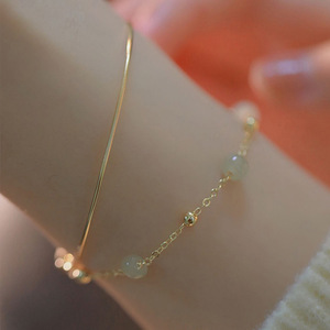 Hetian <b>Jade</b> Double Layer Bracelet For Women Simple Stackable <b>Bangle</b> Gift Jewelry - Product Image 2