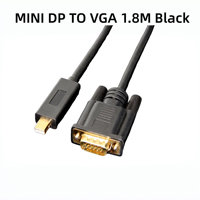 Câble DFX Mini DP vers VGA 1,8 m 1080P, adaptateur mâle-mâle compatible avec MacBook, Surface, ordinateur portable, moniteur, projecteur, téléviseur