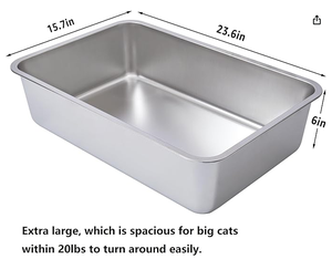 Bac à litière pour chat en acier inoxydable sans odeur Offre Spéciale bac à litière de nettoyage facile antiadhésif bac à litière en métal pour chat <span class=keywords><strong>petit</strong></span> animal de compagnie - Product Image 5